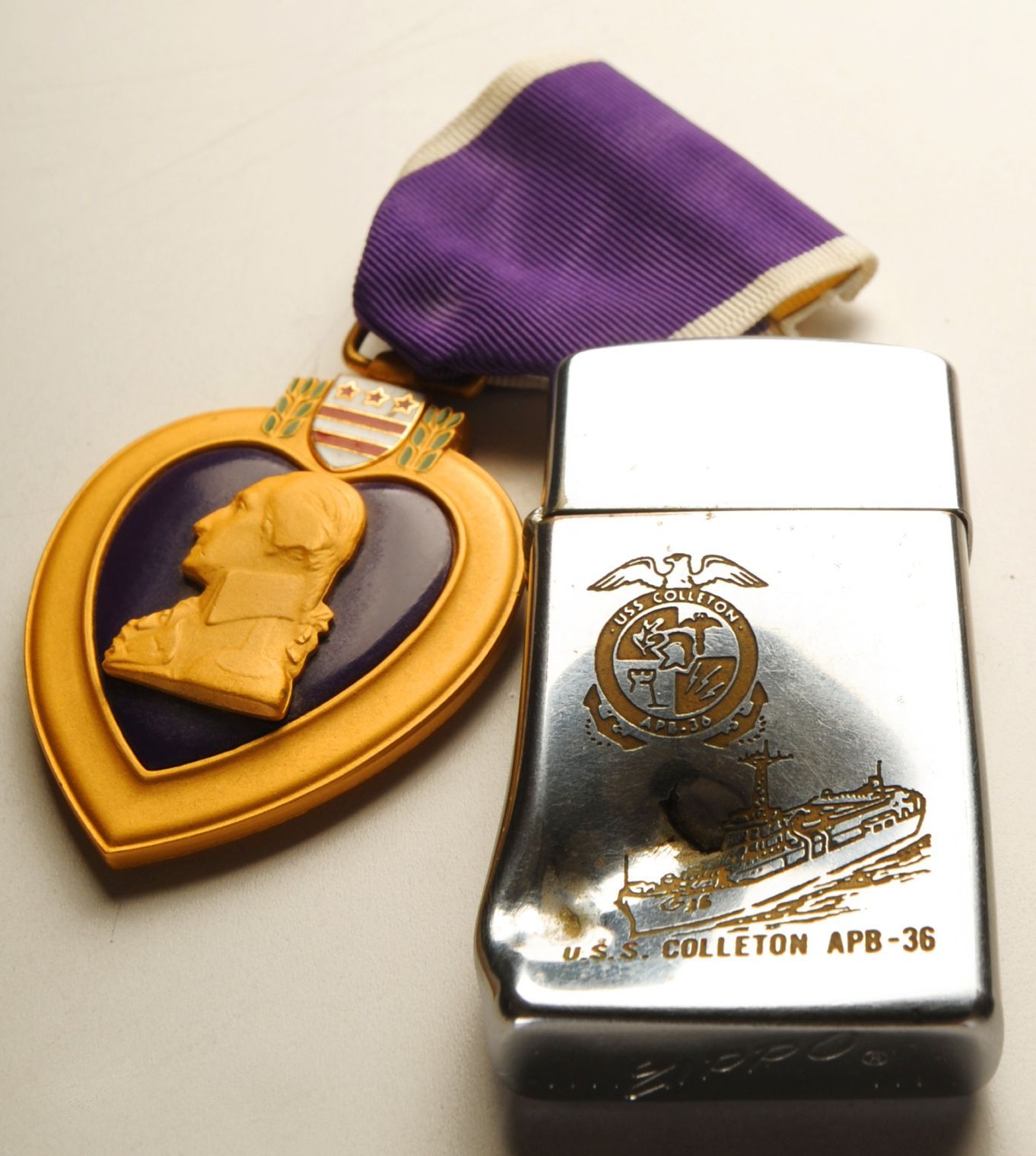Will Crain's Purple Heart and lighter
